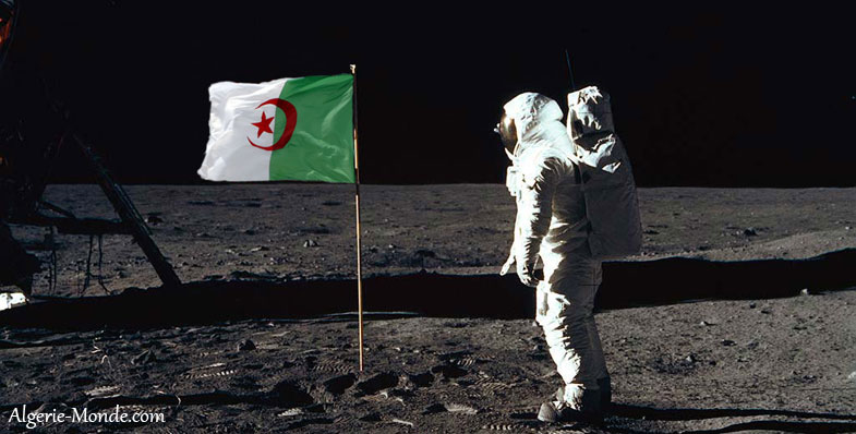 Drapeau algrien sur la lune